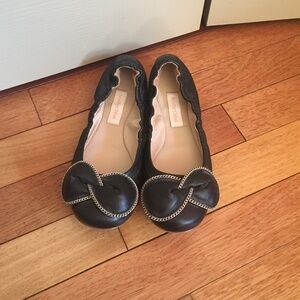 SEE BY CHLOE ZIPPER PUNK BOW BALLET FLATS
